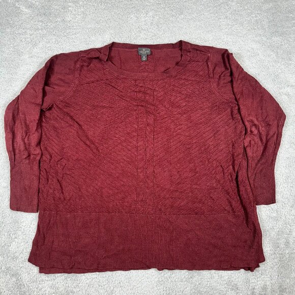 Worthington Sweater Womens burgundy Plus Size 2X Crew Neck long Sleeve Pullover - Picture 1 of 12